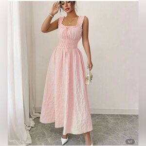 NWOT PINK  Sleeveless Maxi Dress MIDI SIZE LARGE